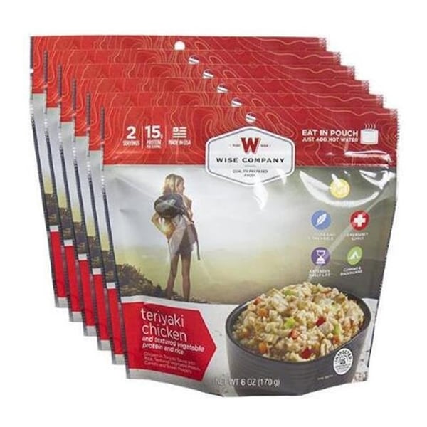 Wise Wise 05-903 Bolsa de Pollo Teriyaki y Arroz para Exterior para 2 Porciones - Paquete de 6 - 05-903