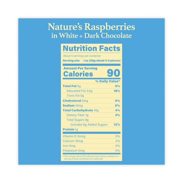 Frambuesas ultra frías de la naturaleza Tru Fru en chocolate blanco y oscuro, taza de 5 oz, paquete de 8 - 820F