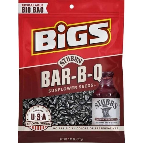 Semillas de Girasol Bigs Stubb's Series, Sabor a BBQ Picante, Bolsa de 535 oz - 607455
