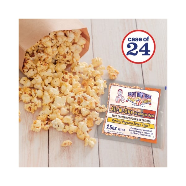 Great Northern Popcorn 4099 Gran Lote (24) de 2.5 Onzas Paquetes de Porciones de Palomitas de Maíz de Calidad Premium - 880190NJX
