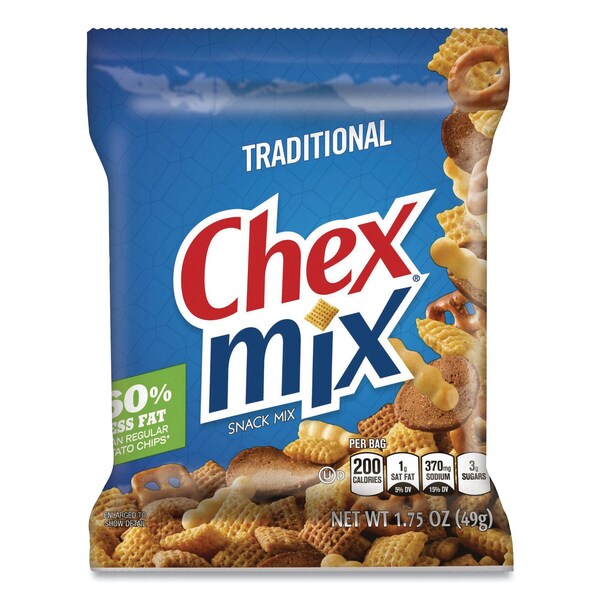 Mezcla de snacks tradicionales Chex Mix, 1.75 oz por paquete, Paquete de 60, 60 paquetes - GEM1240