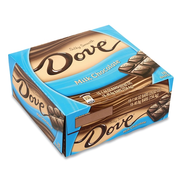 Barritas de Chocolate con Leche Dove, 1.44 oz, Paquete de 18 - 551984
