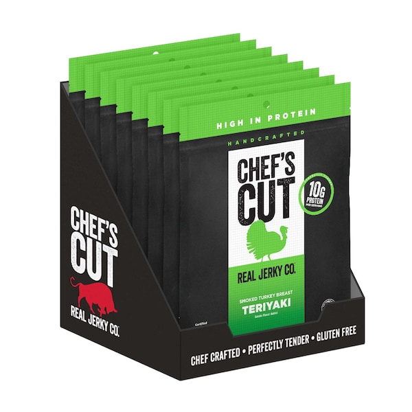 Corte de chef Real Jerky Co Pecho de Pavo Ahumado Teriyaki 2.5 oz., paquete de 8 - 5027