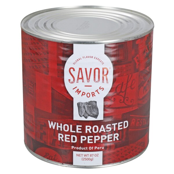 Importaciones Savor Pimientos Rojos Enteros Asados 3kg, Paquete de 6 - 474321