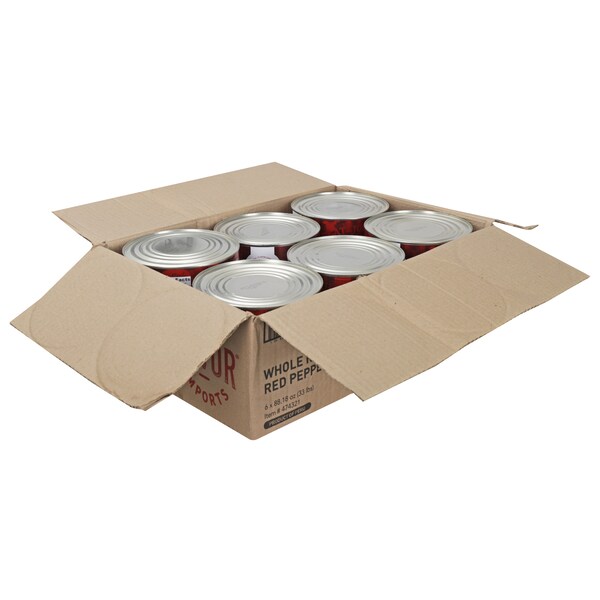 Importaciones Savor Pimientos Rojos Enteros Asados 3kg, Paquete de 6 - 474321