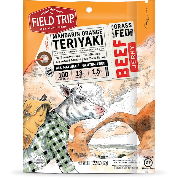Carne de res Field Trip Jerky Mandarina Teriyaki 2.2 oz., paquete de 9 - D0220BJ0923