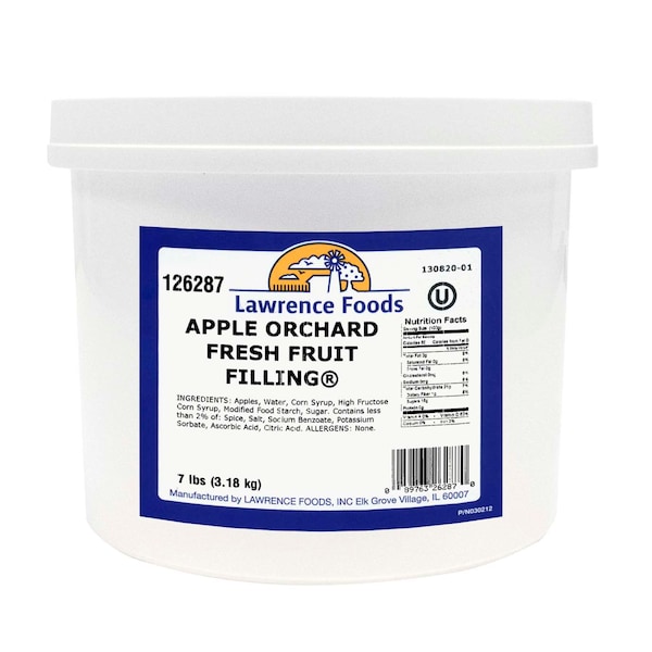 Lawrence Foods Relleno de Fruta Fresca de Manzana de Huerto 7 libras, paquete de 4 - 126287