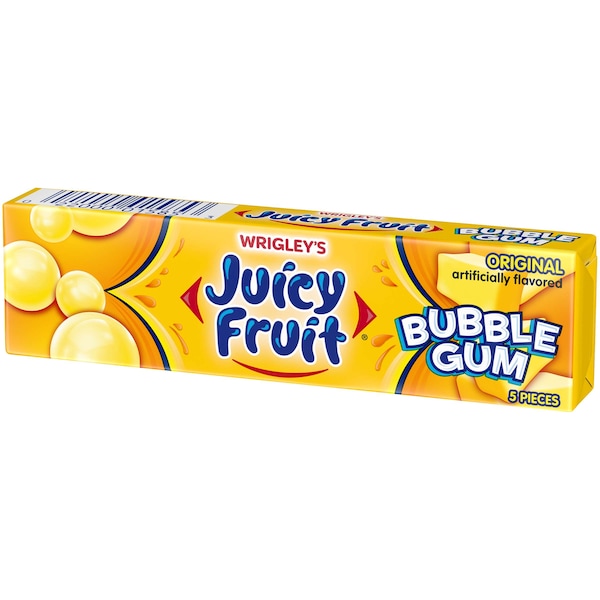 Chicle Juicy Fruit de Frutas Jugosas, Original, 5 Piezas, Paquete de 144 - 355857
