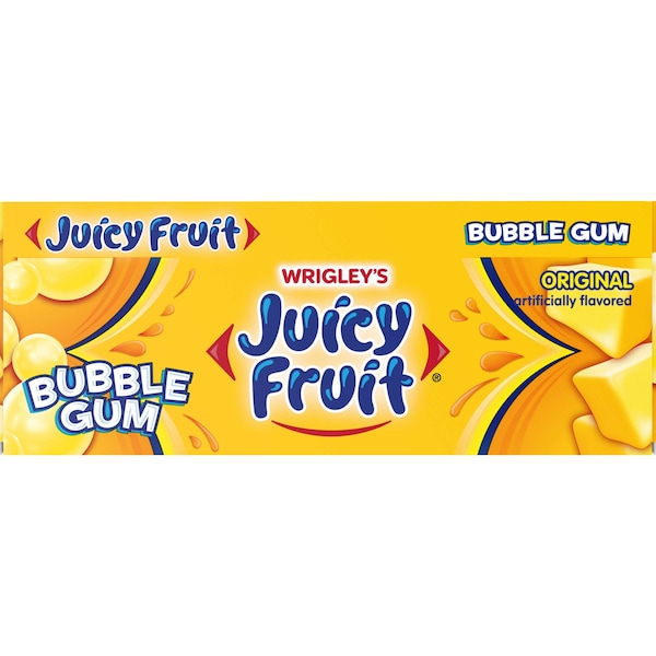 Chicle Juicy Fruit de Frutas Jugosas, Original, 5 Piezas, Paquete de 144 - 355857