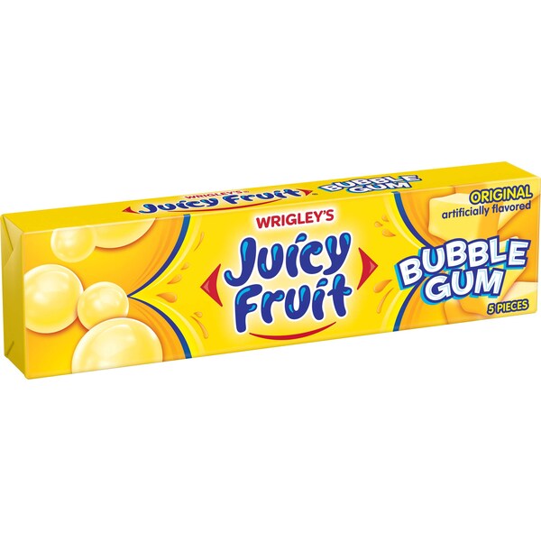 Chicle Juicy Fruit de Frutas Jugosas, Original, 5 Piezas, Paquete de 144 - 355857