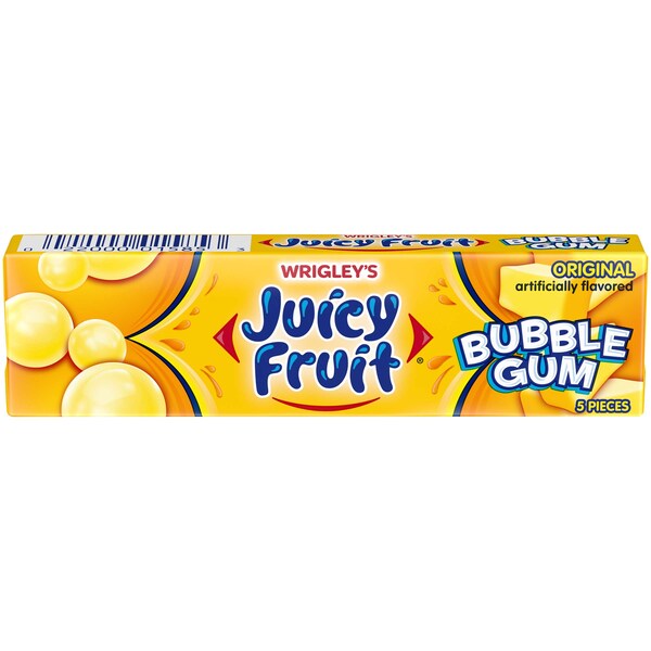 Chicle Juicy Fruit de Frutas Jugosas, Original, 5 Piezas, Paquete de 144 - 355857