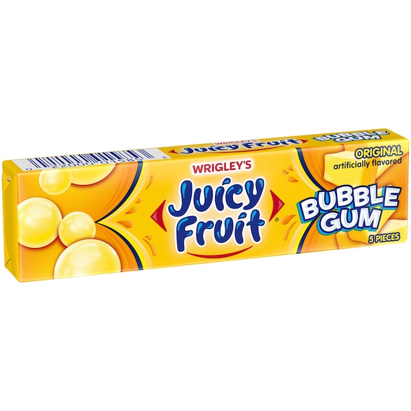 Chicle Juicy Fruit de Frutas Jugosas, Original, 5 Piezas, Paquete de 144 - 355857