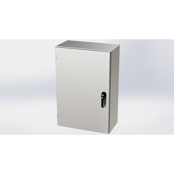 Saginaw Control & Engineering 316 Stainless Steel Electrical Enclosures, 36 in H, 12 in D, 24 in W, NEMA 3R, 4, 4X, 12, 13 - SCE-36EL2412SS6LPPL