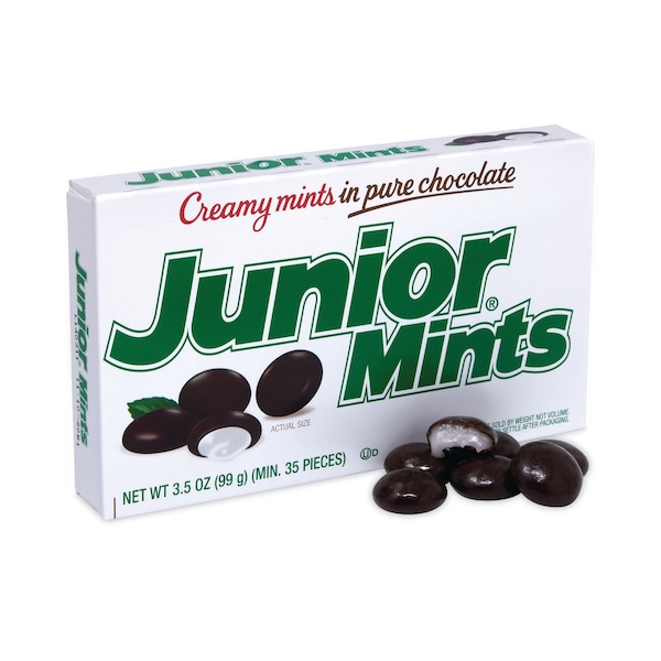 Caja de teatro Junior Mints, Chocolate Oscuro con Menta, Caja de 35 oz, Paquete de 12, 12 Paquetes - 793040