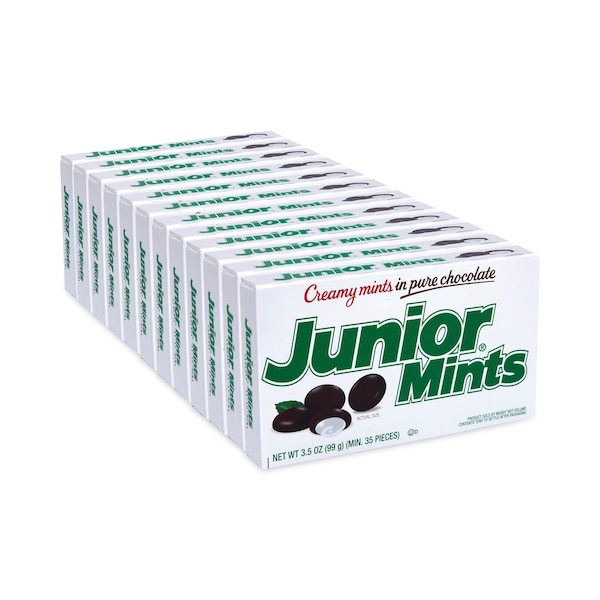 Caja de teatro Junior Mints, Chocolate Oscuro con Menta, Caja de 35 oz, Paquete de 12, 12 Paquetes - 793040