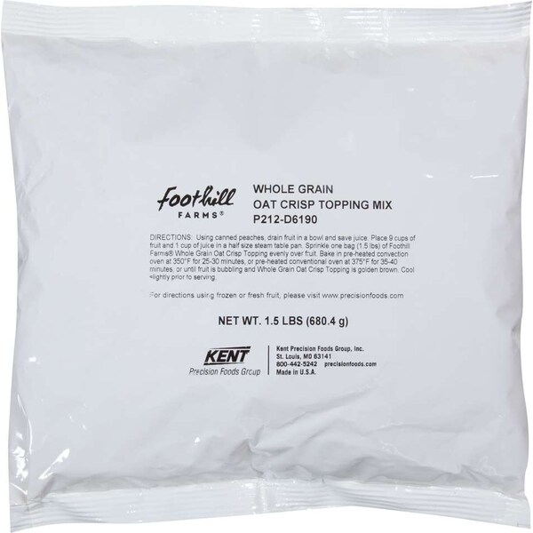 Mezcla de cobertura de postre de avena crujiente de grano entero de Foothill Farms en una bolsa de 1.5 libras, paquete de 6 - P212-D6190