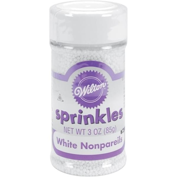 Wilton W773 Nonpareils Sprinkles 3 onzas - Blanco - W773