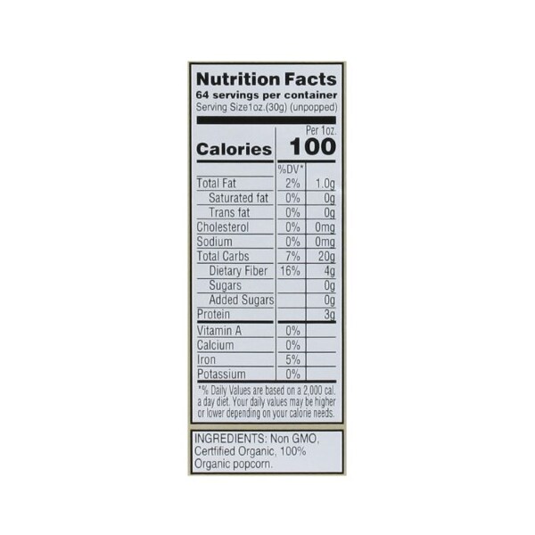 Palomitas de Maíz Gourmet Orgánicas de Gran Norte 4205 Great Northern Popcorn Amarillas, Todo Natural, 4 Libras - 303507RZN