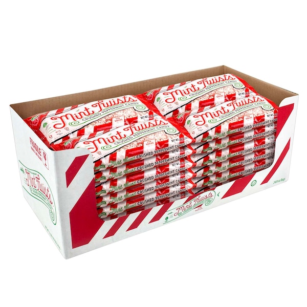 Atkinson Candy Co. Caramelo de Menta Natural Crushed Rojo y Blanco de 8 oz., paquete de 12 - 39812