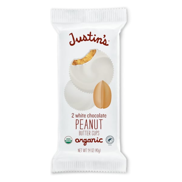 Copa de mantequilla de cacahuate y chocolate blanco de Justin de 1.4 oz., paquete de 72 - 78447
