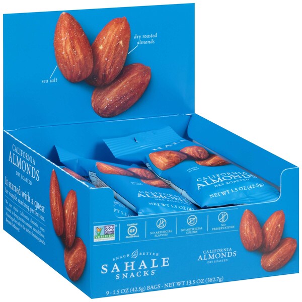 Botana Sahale Sahale 1.5 oz. Almendra de California, Caja de 108 piezas - 4899600018
