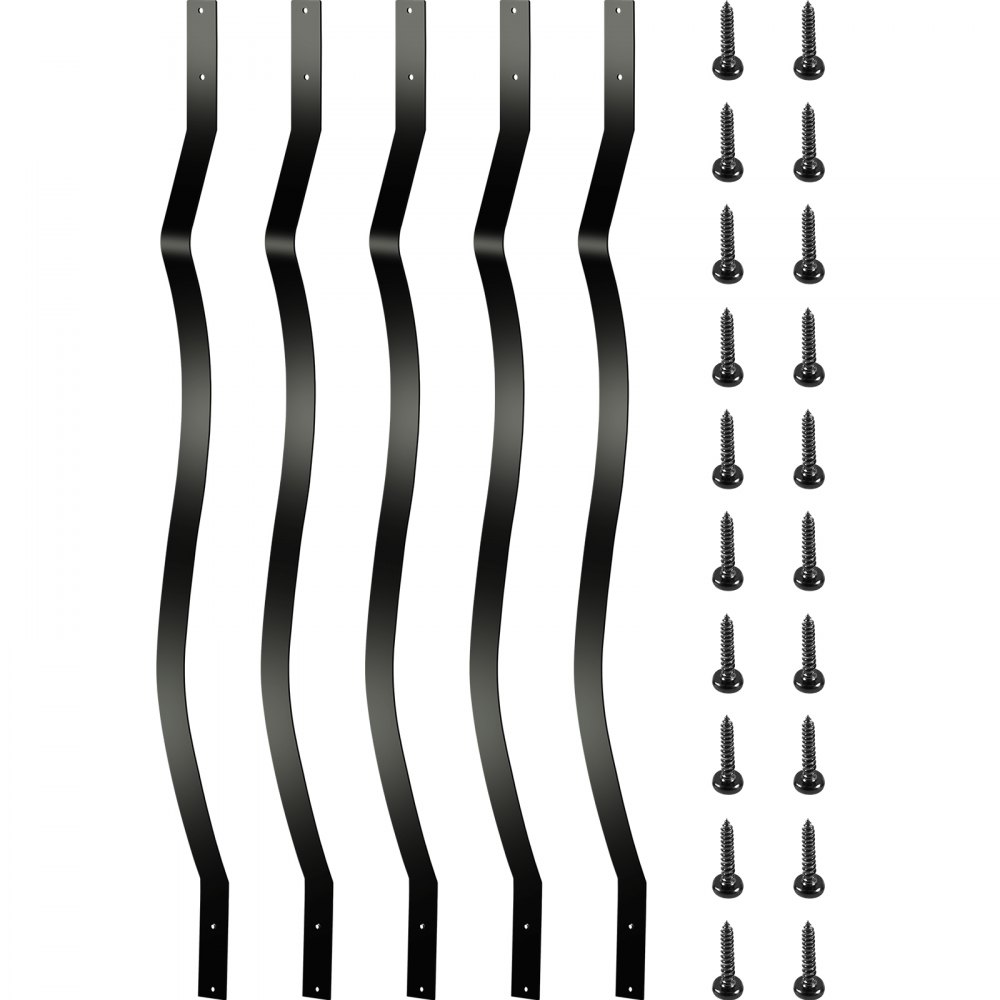 VEVOR Deck Balusters, 61 Pack Metal Deck Spindles, 32.25"x1" Staircase Baluster with Screws, Aluminum Alloy Deck Railing for Wood and Composite Deck,Stylish Baluster for Outdoor Stair Deck Porch - HJLGY32.2560/GY6GV0