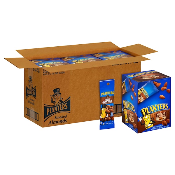 Almendras Ahumadas Planters en Bolsa de 1.5 oz, Paquete de 108 - 10029000075419