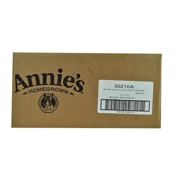 Macarrones con queso de cheddar real envejecido de Annie's de 11 oz. Caja, PK12 - 13562-30210