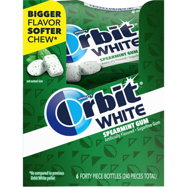Orbit Orbit White Spearmint Soft Chew Botella 40 piezas, PK24 - 384812