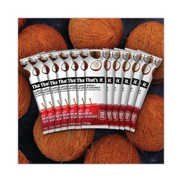 Eso es todo. Barra de nutrición, fruta de manzana y coco sin gluten, barra de 1.2 oz, paqute de 12 - 1022COCO