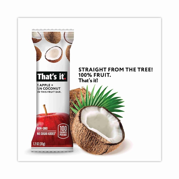 Eso es todo. Barra de nutrición, fruta de manzana y coco sin gluten, barra de 1.2 oz, paqute de 12 - 1022COCO