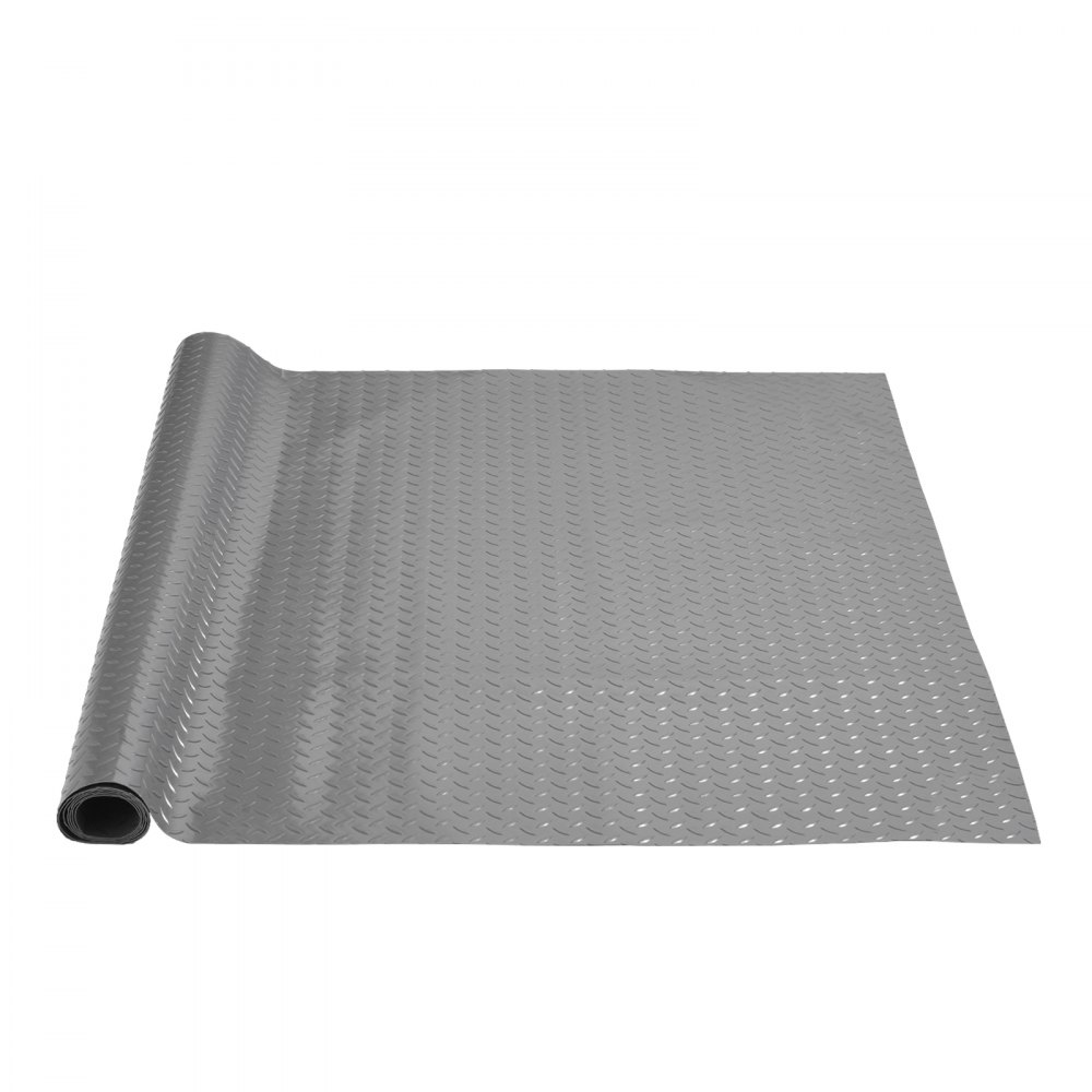 VEVOR Garage Floor Mat 3.9x6.56ft Vinyl Garage Flooring Roll Anti-Slide Diamond Texture Silver Garage Mats for Under Car 25.6sqft Covering Space DIY PVC Garage Floor Mat for Gyms Boats Car Trailer - PVCDBYSZSW1.22M01V0