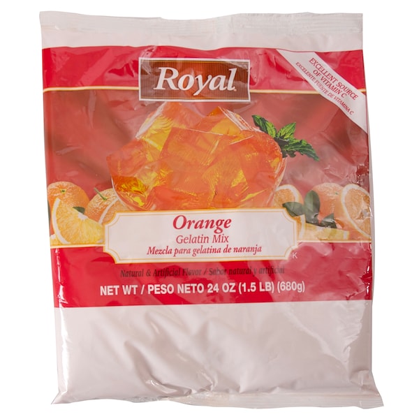 Gelatina de naranja real Royal, 24 oz., paquete de 6 - 48202