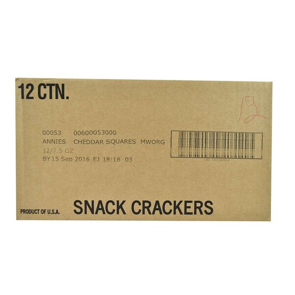 Galletas cuadradas de cheddar Annie's Annie's de 7.5 onzas, caja de 12 - 13562-00053