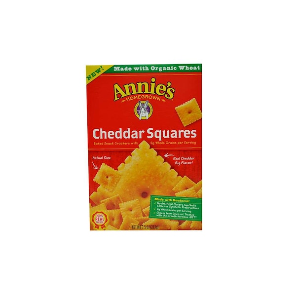 Galletas cuadradas de cheddar Annie's Annie's de 7.5 onzas, caja de 12 - 13562-00053