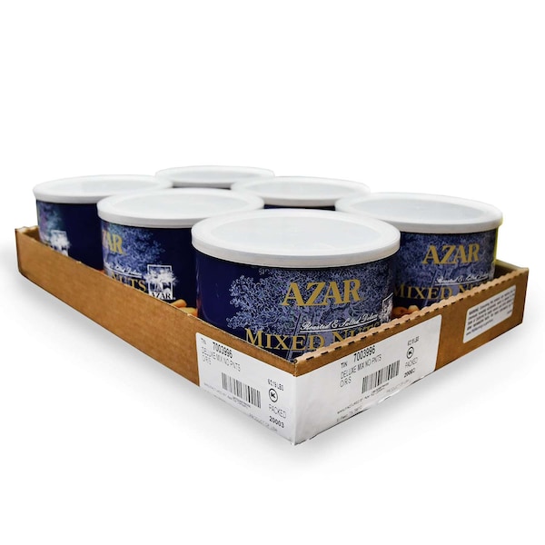 Nuez Mixta Azar Azar, Tostada y Salada Sin Cacahuate, Lata de 5 libras, Paquete de 6 - 7003996