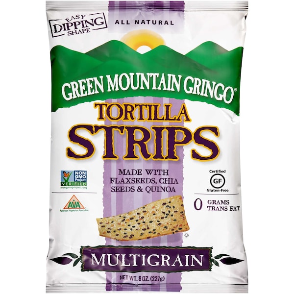Green Mountain Gringo Tiras de Tortilla Multi Granos de 8 oz., paquete de 12 - 2.00700