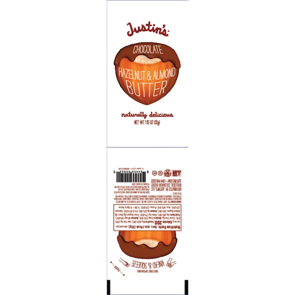 Mantequilla de Almendra Avellana y Chocolate de Justin de 1.15 oz., PK60 - 78491