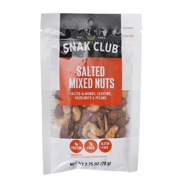 Club de bocadillos Snak Century Snacks Premium Pack de nueces mixtas saladas de 2.75 oz., paquete de 6 - 1721174