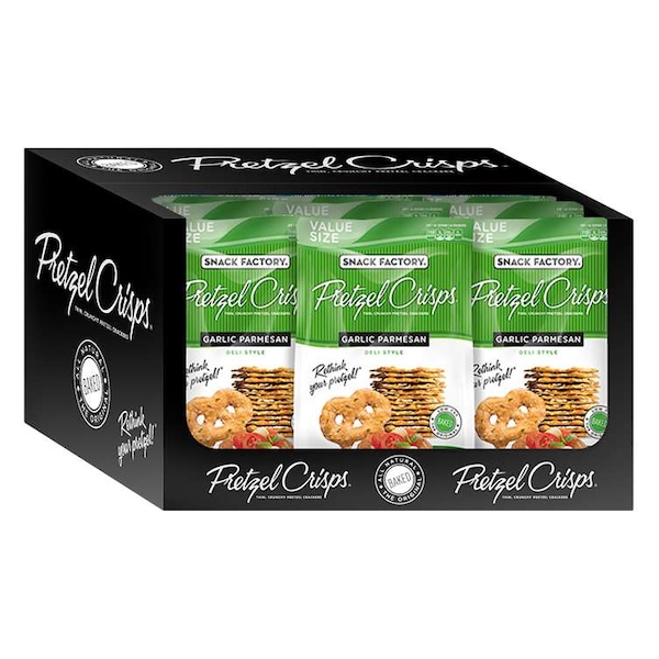 Pretzel Crisps Pretzel Crisps Ajo Parmesano 14 oz., PK12 - 104015