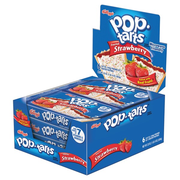 Kelloggs Pop Tarts, Fresa con Cubierta de Glaseado, 3.67, PAQ6 - 3800031732