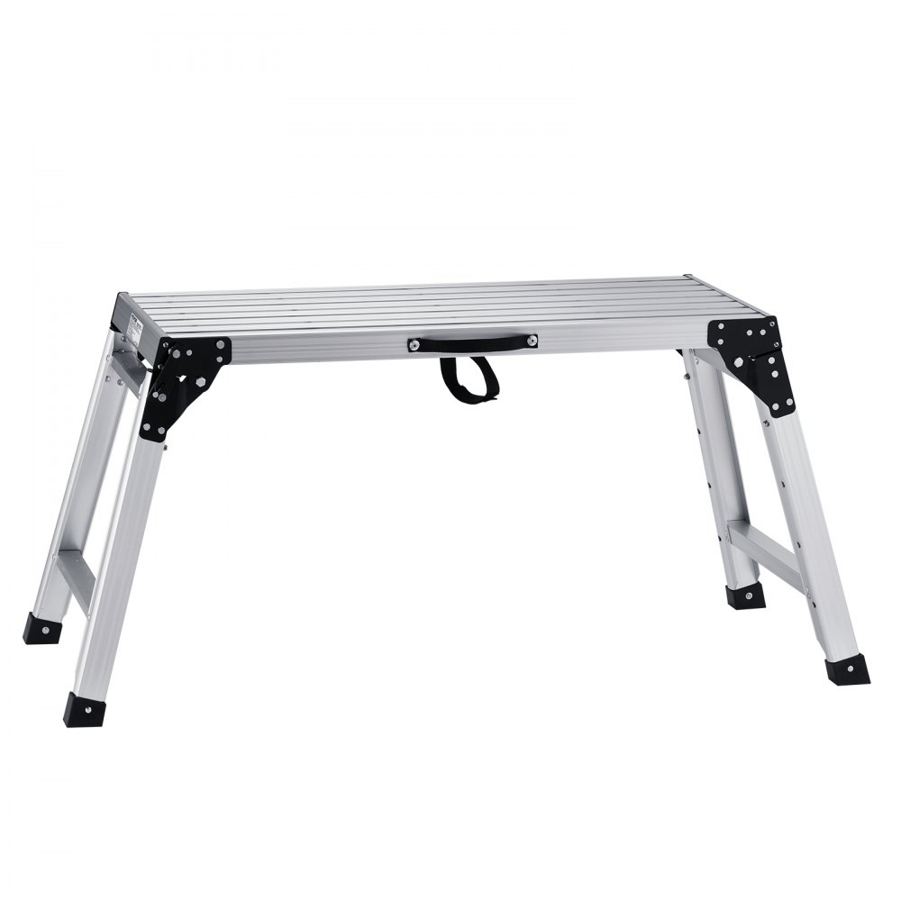VEVOR 330 lbs Work Platform, 23-34.5 inch Height Adjustable Folding Aluminum Drywall Ladder, Non-Slip Work Bench w/ Portable Handle, Heavy Duty for Washing Vehicles, Cleaning, Painting, Decorating - ZDPTGDKD100CMZ3CKV0