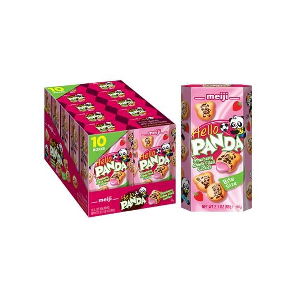 Hello Panda Meiji Hello Panda Fresas con Crema Caddies 2.1 oz., PK80 - 70029