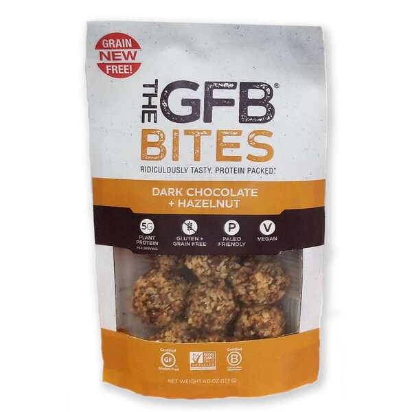 Las mordeduras sin gluten de barra de chocolate negro y avellana de 4 oz, paquete de 6 - 4467