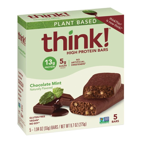 Barritas de proteína y fibra de chocolate y menta a base de plantas thinkThin thinkThin, PK120 - 1076035