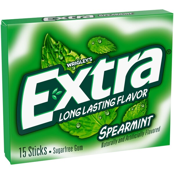 Chicle de Menta de Spearmint para un Solo Uso Extra Extra, 15 Piezas, Paquete de 60 - 318545