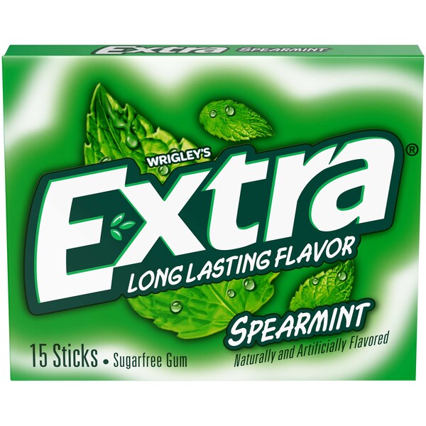Chicle de Menta de Spearmint para un Solo Uso Extra Extra, 15 Piezas, Paquete de 60 - 318545
