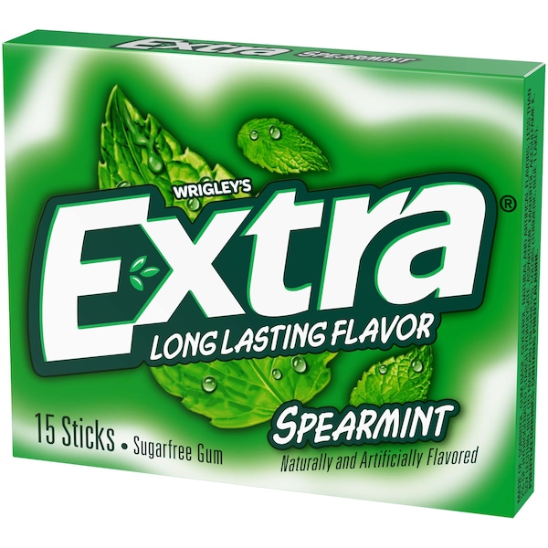 Chicle de Menta de Spearmint para un Solo Uso Extra Extra, 15 Piezas, Paquete de 60 - 318545
