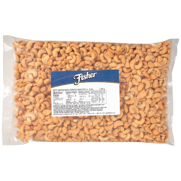 Fisher 5 libras de Anacardos enteros tostados Fisher sin sal - 80579
