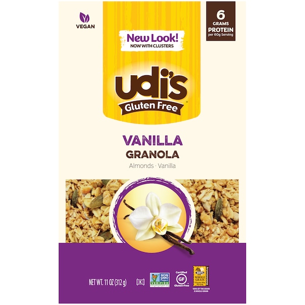 Udis Udi Granola sin gluten de vainilla de 12 oz., paquete de 6 - 069899780618